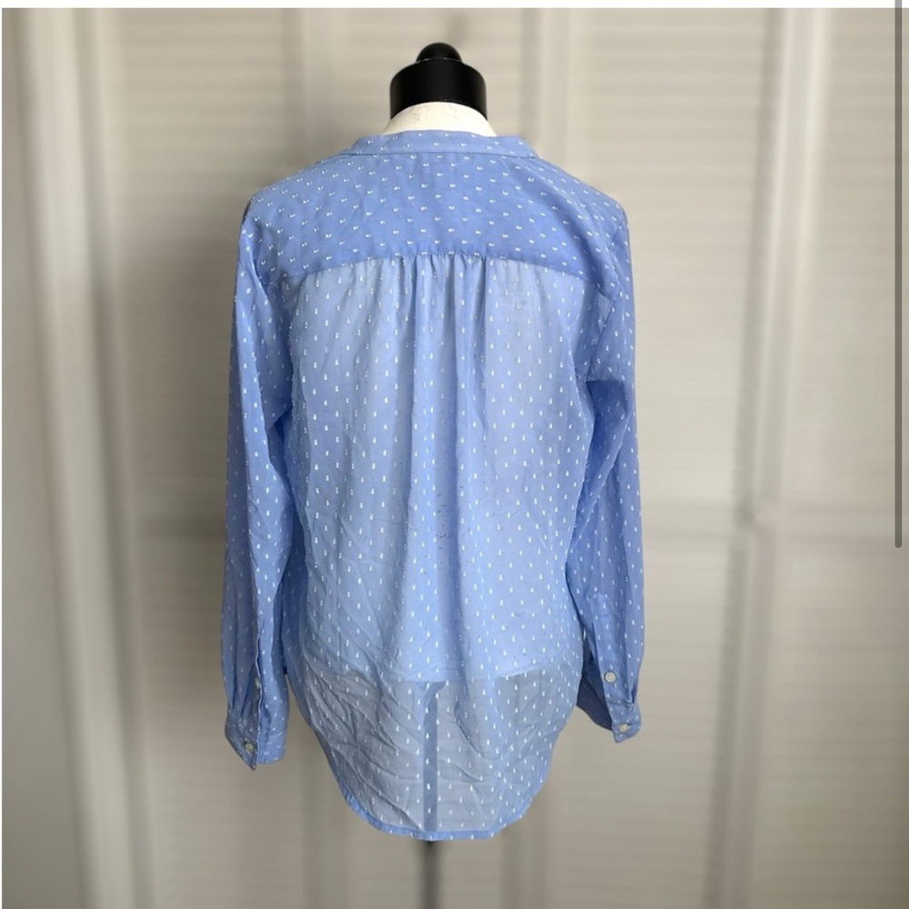 J. Crew Blue Long Sleeve Blouse - Picture 2 of 3